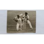 CRICKET, press photos, West Indies in England, 1957, showing May & Richardson batting, press stamp