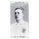 CLARKE, Football Series, No. 45 Vivyan (Davenport Albion), 46 Scott (Blackheath), both rugby, VG, 2