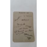 CRICKET, signed album page by Derbyshire 1934 County Champions, 13 signatures inc. Storer,