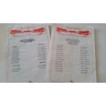 FOOTBALL, Arsenal team sheets, 1985-95, inc. home (41), away (9), inc. FAC, EC semis etc., G to