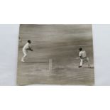 CRICKET, press photos, Australia in England, 1961, showing May b Benaud, O'Neill c Cowdrey b