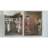 CRICKET, press photos, Australia in England, 1938, showing McCabe batting, Bradman & Fingleton