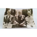 CRICKET, press photos, Australia v England, 1950/1, showing Hutton & Hassett (from team photo), on