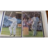 CRICKET, signed magazine pages, photos, cards etc., inc. Matthew Fleming, Paul Strang, Ricky