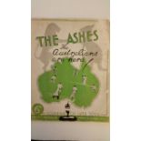 CRICKET, brochure, 1938 Souvenir of the Ashes in England, pub. by Berridge & Co., FR