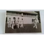 CRICKET, press photo, India v England, 1951, showing Ridgway leading England out, 6 x 4, VG