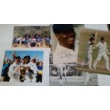 CRICKET, signed photos, inc. Brian Lara large photo (h/s in Chicago Bulls baseball cap); by pairs (