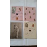 CRICKET, signed album pages (3) etc., 1937/8, inc. Yorkshire County Champions (5), Hutton, Bowes;