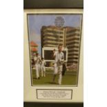 CRICKET, signed colour photo by Stuart Broad, full-length walking off after taking 8-15 against