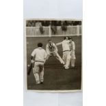 CRICKET, press photos, Australia in England, 1956, showing McDonald batting, May batting, England