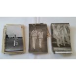 CRICKET, photos (mainly private), 1950s-1960s, 5 x 6.5 and smaller, some ink annotation to backs,
