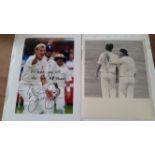 CRICKET, signed photos by Australian cricketers, inc. Brett Lee, Mark Waugh & Greg Chappell, 8.5 x