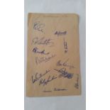 CRICKET, signed album page by Worcestershire 1952, 12 signatures inc. Whitcombe, Yarnold, Jenkins,