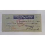 MILITARY, signed cheque by Richard Byrd, dated 27th April 1932, Byrd was an American naval officer