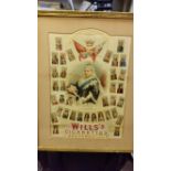 WILLS, advert poster, Souvenir of Diamond Jubilee with Portraits of English Sovereigns from the