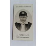 TADDY, County Cricketers, J. Hardstaff (Nottinghamshire), Imperial back, VG