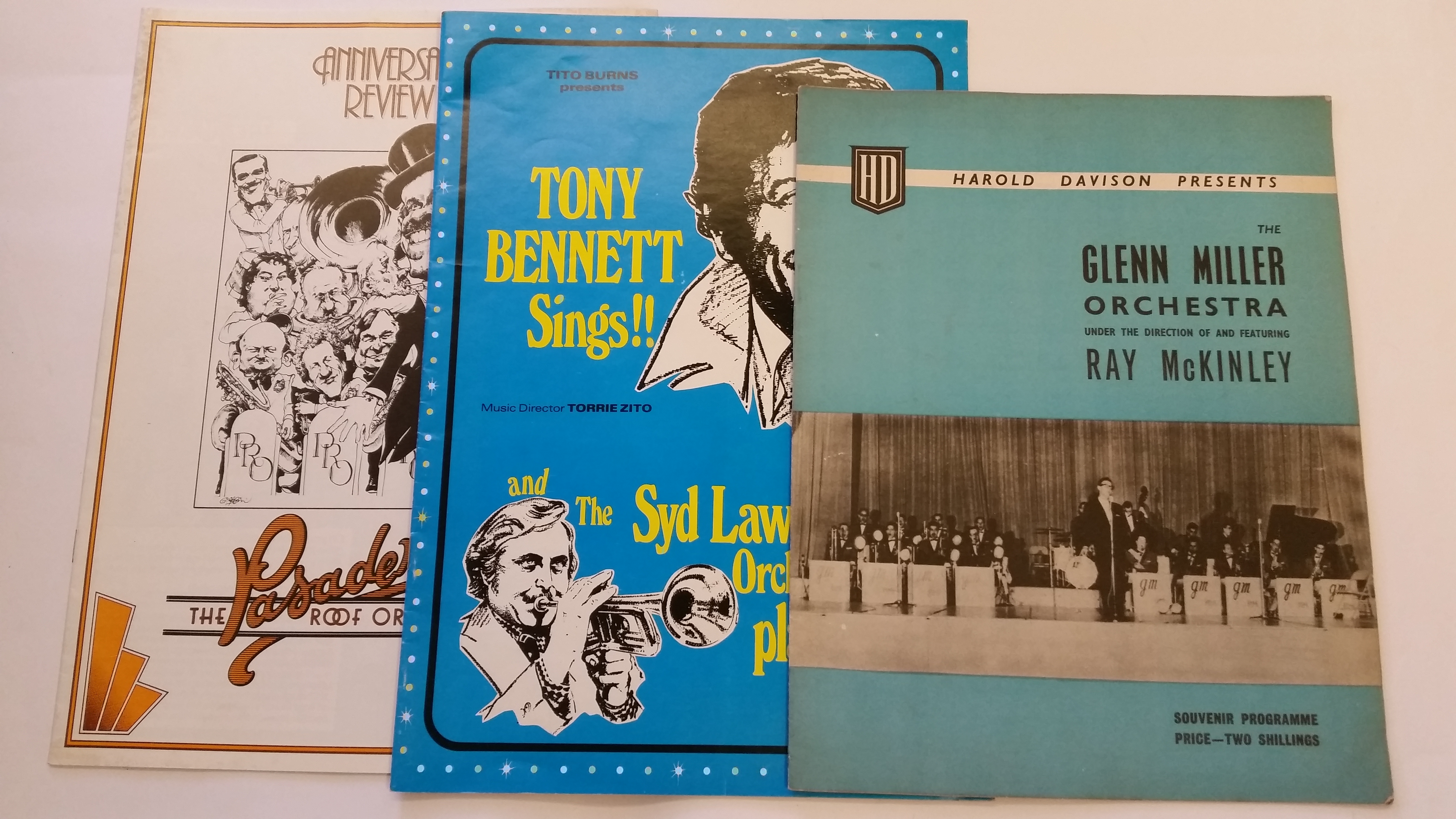 MUSIC, big Band programmes & brochures, 1958 onwards, inc. Glen Miller, Syd Lawrence, Tommy