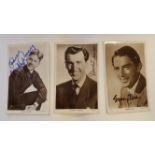 CINEMA, signed postcards, inc. Mickey Rooney, Stewart Granger, Gregory Peck, Gordon Macrae & Guy