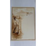 LIEBIG, Cricketers, Stoddart, menu card, 1897 issue, unused, tape marks & small tear to back, G
