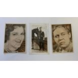 CINEMA, signed cigarette cards & small photos, inc. Charles Laughton, Gracie Fields, Katherine
