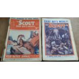 BOY SCOUTS, magazines, The Scout, 1930s, colour covers, slight duplication, some tears to edges,