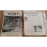 BOY SCOUTS, magazines, The Scout, 1930s-1950, b/w covers, slight duplication, some tears to edges,