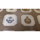 LEA, Regimental Crests and Badges, complete, medium silks, corner-mounted on five large cards, G