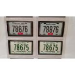 MOTORING, Car Index Plates, USA issue, scratch-panel to questions on backs (unused), some