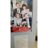 TELEVISION, Duty Free, signed album page by all four main cast members, Keith Barron, Gwen Taylor,
