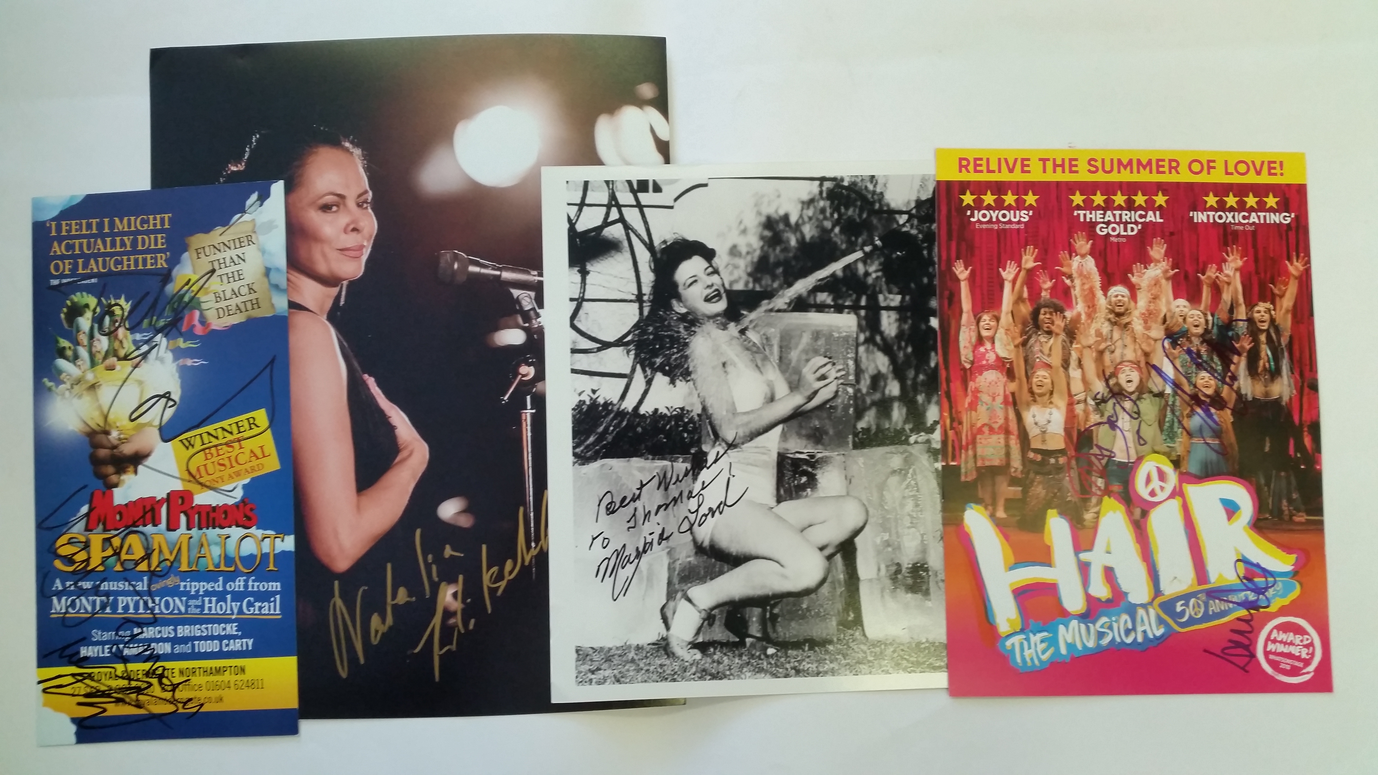 ENTERTAINMENT, signed photos, Pantomime flyers, pieces laid down etc., inc. Russell Watson, Louisa