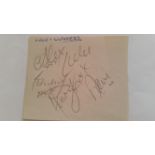 POP MUSIC, signed album pages, inc. Lulu & the Lovers (5 signatures, first names only), Tommy