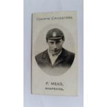 TADDY, County Cricketers, P. Mead (Hampshire), Imperial back, VG