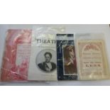 THEATRE, early programmes & souvenir brochures, 1896-1910s, inc. Sarah Bernhardt (5), Mrs Langtry,