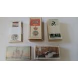MIXED, complete (5), inc. Players Badges & Flags of British Regiments, Mitchell Medals, Franklyn
