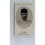 TADDY, County Cricketers, S. Coe (Leicestershire), Grapnel back, VG