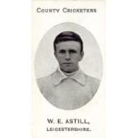 TADDY, County Cricketers, W.E. Astill (Leicestershire), Grapnel back, tape marks to back right edge,