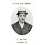TADDY, County Cricketers, J. Sharp (Lancashire), Grapnel back, tape marks to back right edge, G