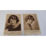 CINEMA, postcards, Film Stars by Pritchard & Constance for Amami Shampoo, slight corner knocks, G,