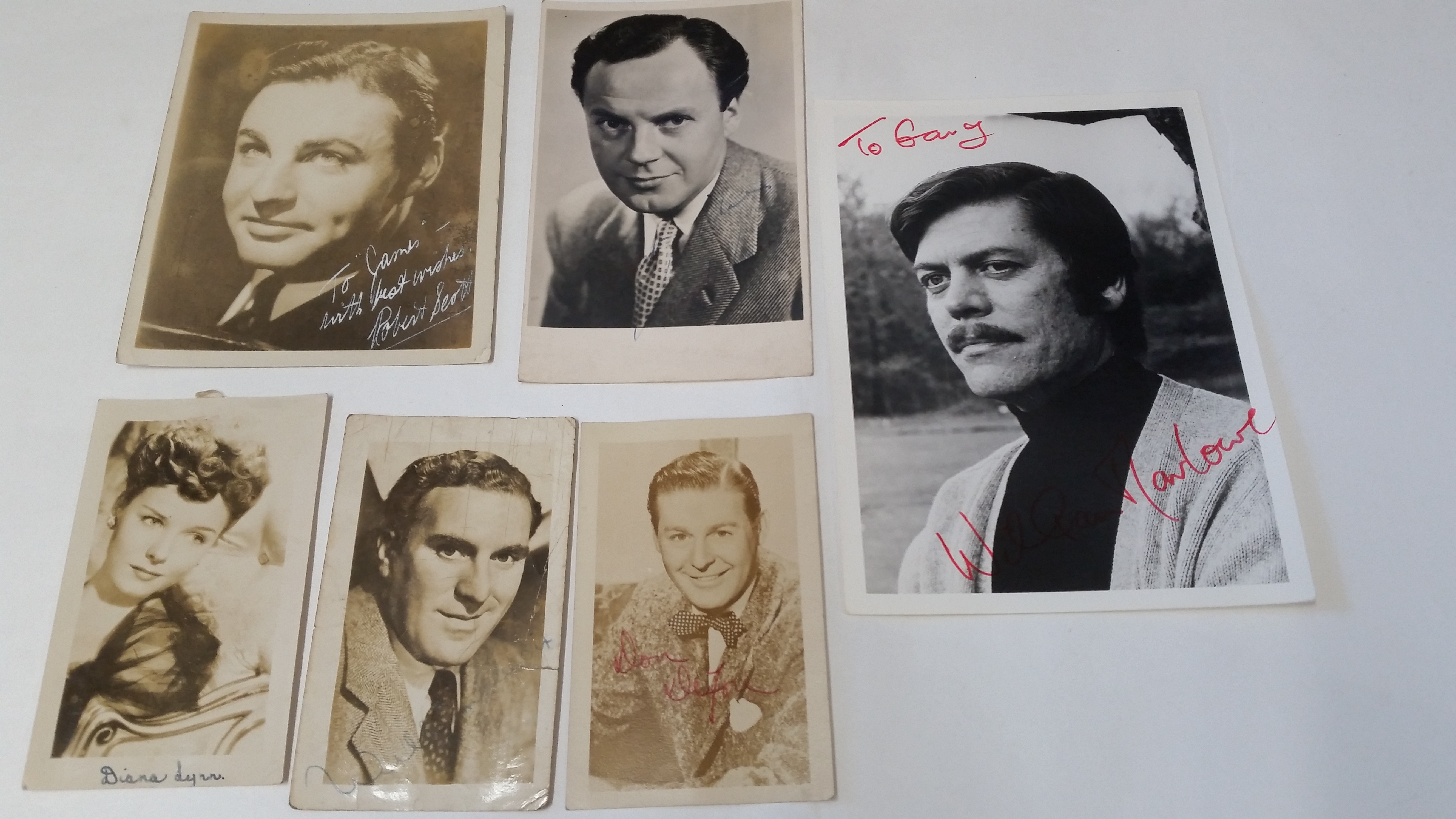 ENTERTAINMENT, signed photos etc., inc. William Marlow, Alfred Marx, Collette Gleeson, John