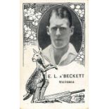 BARRATT, Australian Test Players (cricket), a'Beckett (Victoria), VG