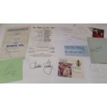 ENTERTAINMENT, signed cards, album pages etc., inc. Ronnie Corbett, Linda Gray, Frances de la