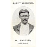 TADDY, County Cricketers, W. Langford (Hampshire), Imperial back, VG