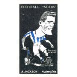BARRATT, Football Stars, Jackson (Huddersfield), Xmas Club back, VG