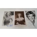 ENTERTAINMENT, signed postcards & photos, actresses inc. Britt Ekland, Elaine Page, Rona Anderson,