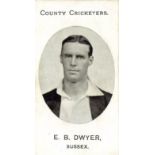TADDY, County Cricketers, E.B. Dwyer (Sussex), Imperial back, VG