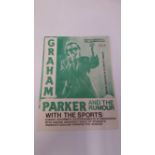 POP MUSIC, concert ticket, Graham Parker and The Rumor, Tuesday 13th March n.y. (1976), at Exeter