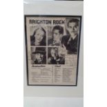 CINEMA, signed magazine page from Brighton Rock by six cast members, Richard Attenborough, Carol