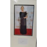 CINEMA, signed album page by Meryl Streep, overmounted beneath colour photo on red carpet with