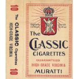 CIGARETTE PACKET, Muratti The Classic Cigarettes, 10s, hull only, VG