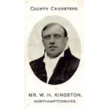 TADDY, County Cricketers, Mr. W.H. Kingston (Northamptonshire), Imperial back, VG